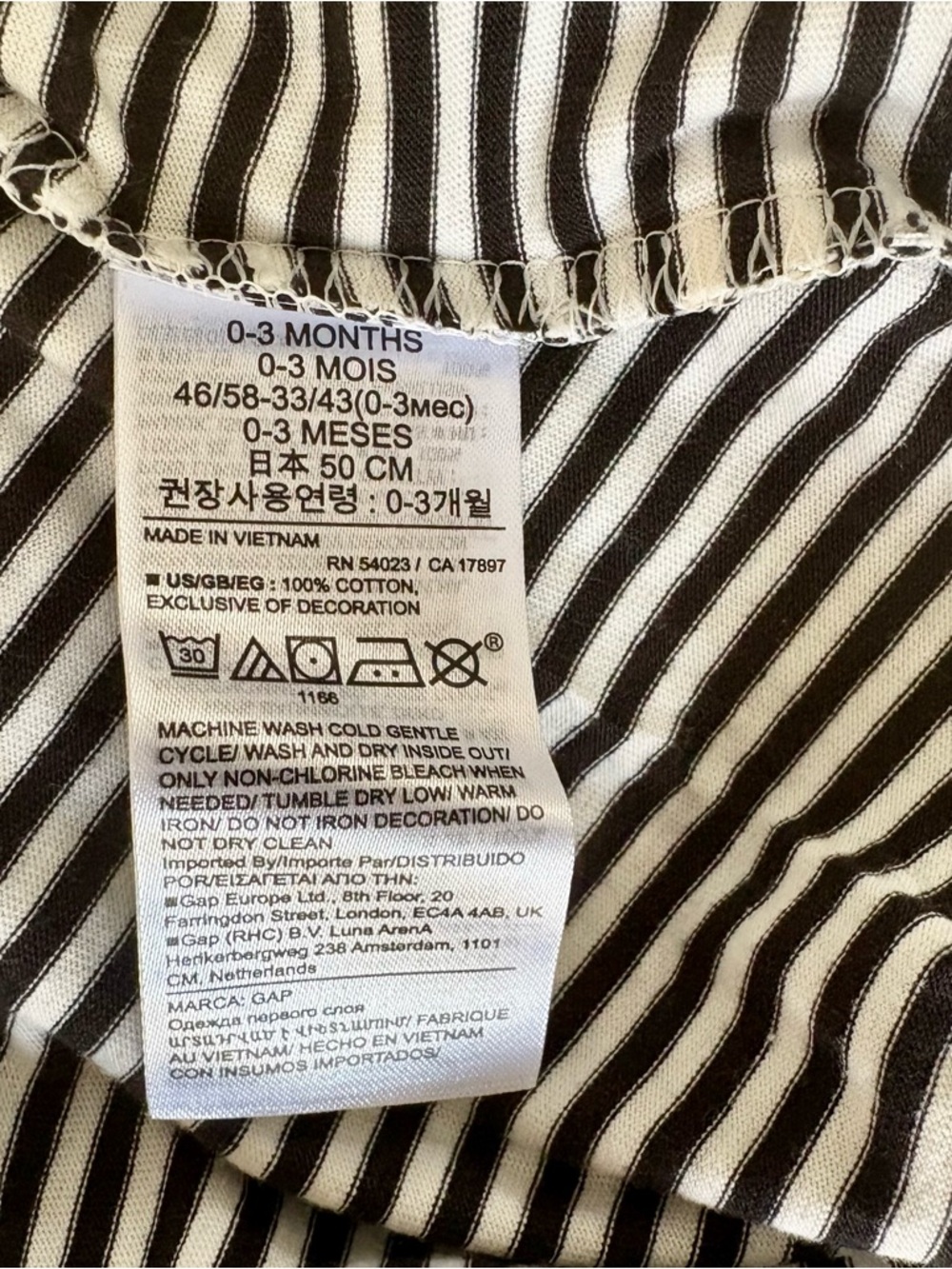 NWT Baby Gap Black White Striped Eyelet Lace Ruffle Preppy Classic Bodysuit 0-3M - Picture 7 of 7